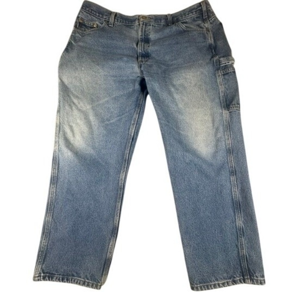 Carhartt Carpenter Jeans Mens‎ 42x30 B171 DST Relaxed Fit Blue Denim Workwear